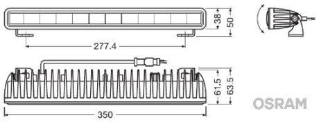 Робоча лампа (LED, 12/24В, 29Вт, 2600лм, 6000K 350ммx50мм) OSRAM LEDDL106-SP