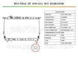 Радиатор охлаждения HYUNDAI Sonata (EF), KIA Magentis (GD) PARTS-MALL PXNDA-012