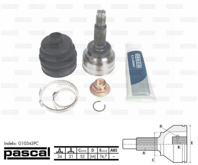 Шарнирный комплект, приводной вал PASCAL G10343PC