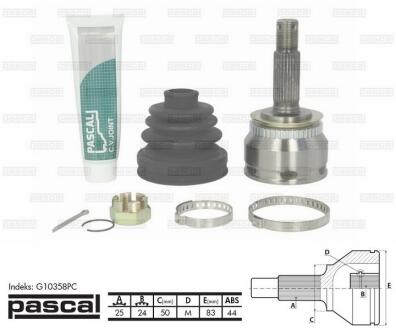 Шарнирный комплект, приводной вал PASCAL G10358PC