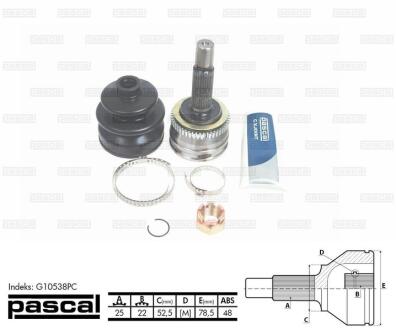 Шарнірний комплект, приводний вал PASCAL G10538PC