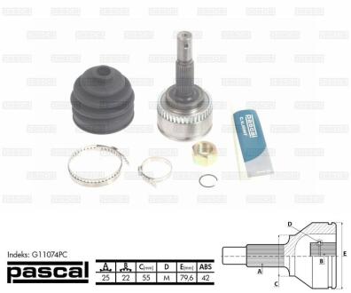 Шарнирный комплект, приводной вал PASCAL G11074PC
