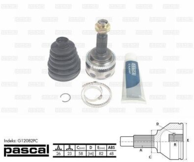 Шарнирный комплект, приводной вал PASCAL G12082PC
