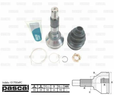 Шарнір привідного валу PASCAL G17004PC