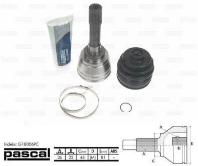 ШРУС наружный (22x48x26) VITARA PASCAL G18006PC