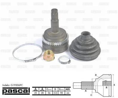 Шарнір привідного валу PASCAL G1F006PC