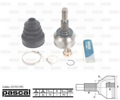 ШРКШ зовнішній Jeep Cherokee/Grand Cheroke 2.0CRD-6.0 05-10 PASCAL G1Y011PC