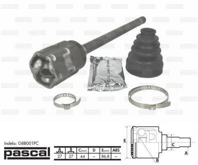 Шарнирный комплект, приводной вал PASCAL G8B001PC
