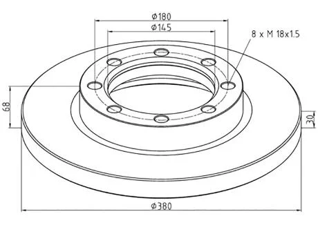 Диск гальмівний / ТОРМ.ДИСК MB 380*30*68 MM PE AUTOMOTIVE 016.281-00A