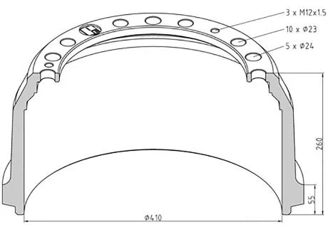 Гальмівний барабан PE AUTOMOTIVE 016.526-00A