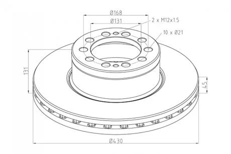 Диск гальмівний / ДИСК ТОРМОЗНОЙ ACTROS MP4, ANTOS PE AUTOMOTIVE 016.680-00A