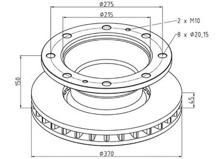 Диск гальмівний / ДИСК ТОРМ. 322X134X30MM IVECO DAILY PE AUTOMOTIVE 026.659-10A