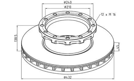 Диск гальмівний / ТОРМОЗНОЙ ДИСК IVECO 436X45 PE AUTOMOTIVE 026.667-10A