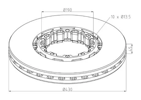 Диск гальмівний / ДИСК ТОРМ. SAF INTEGRAL-O 430 MM 22,5 PE AUTOMOTIVE 066.254-10A