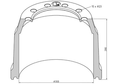 Барабан гальмівний / SAF 300 X 200 / 300 /213 /280 / 225 /190 PE AUTOMOTIVE 066.442-00A