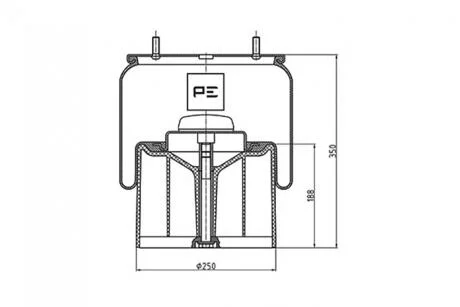 Ресора пневматична / РЕССОРА ПНЕВМАТИЧЕСКАЯ 881MB BPW 36 В СБОРЕ ПЛАСТИКОВЫЙ СТАКАН PE AUTOMOTIVE 084.059-74A
