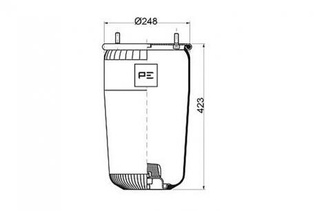 Ресора пневматична / 940MB BPW 30K БЕЗ СТАКАНА PE AUTOMOTIVE 084.082-71A
