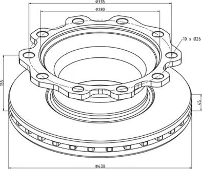 Диск гальмівний / ТОРМ.ДИСК GIGANT, 430*45*155 MM PE AUTOMOTIVE 326.000-00A