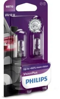Автолампа вказівна 12040 WB T10-02B VP 12V 6W (W2,1X9,5D) (блістер) (шт. PHILIPS 12040VPB2
