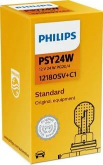 Лампа доп. освещ. STANDARD 12V PSY24W 24W PG20/4 (картон) (1 шт.) PHILIPS 12180SVC1
