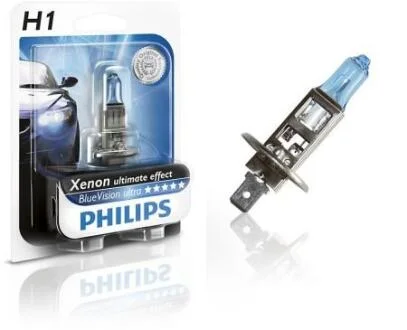 Автомобільна лампа (Автомобильная лампа H1 BlueVision UlTRa 12V P14,5s Блистер) PHILIPS 12258 BVU B1