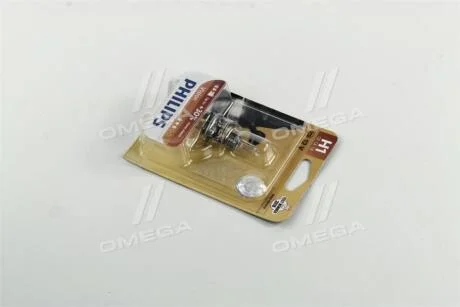 Лампа H1 P14,5s дальний, ближний, противотуманный свет 12V 55W (+30%, 3400K) PHILIPS 12258 PR B1