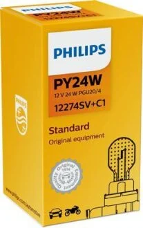 Лампа доп. освещ. STANDARD 12V PY24W 24W PG20/4 (картон) (1 шт.) PHILIPS 12274SVC1