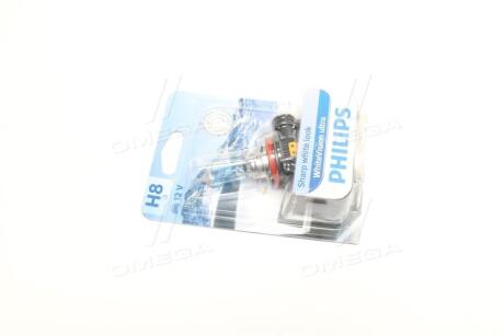 Лампа накаливания H8 WhiteVision ultra 12V 35W PGJ19-1 (+60) (3800K) 1шт. blister PHILIPS 12360WVUB1