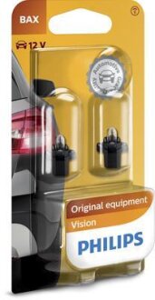 Лампа доп. освещ. STANDARD 12V 1,2W BAX8,3s/1,35 (блистер) (компл. 2 шт.) PHILIPS 12597B2