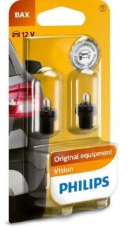 Лампа доп. освещ. STANDARD 12V 1,2W BAX8,5d/2 (блистер) (компл. 2 шт.) PHILIPS 12598 B2