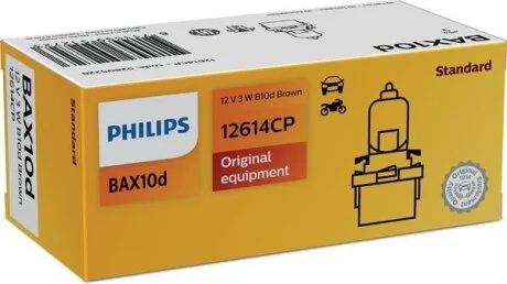 Лампа доп. освещ. STANDARD 12V 3W B10d (картон) (мин. 10 шт.) PHILIPS 12614 CP
