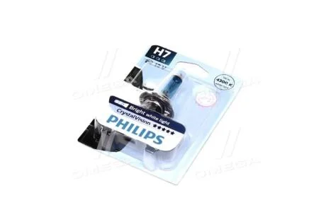 Лампа розжарювання H7 12V 55W PX26d Cristal Vision 1шт blister 4300K PHILIPS 12972 CVB1