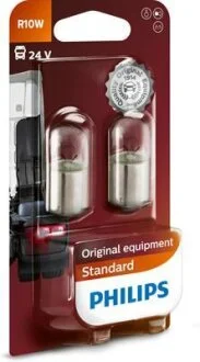 Лампа (упаковка-блістер 2шт) R10W 24В 10Вт BA15S основна лампа PHILIPS 13814/B2