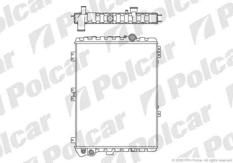 Радіатор двигуна Audi 80, 90, Cabriolet, Coupe 1.9-2.3 08.80-12.96 Polcar 1307083