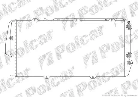 Радіатор охолодження Audi 100/200 1.8-2.2 86-91 Polcar 131508A3