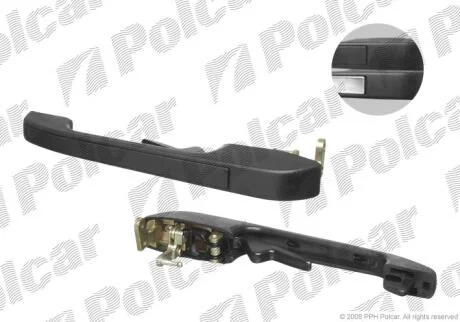 Ручка дверей ліва Audi 100 82-87 Polcar 1315Z43