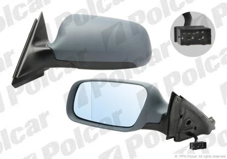 Дзеркало зовнішнє правий, AUDI A3 00- Polcar 1323528M