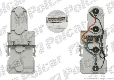 Цоколь лампи ліхтаря заднього, AUDI A3 96-99 Polcar 1323871E