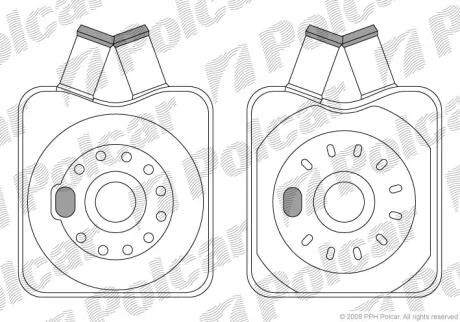 Радіатор масляний Audi A4 95-, A3 96-, A6 97-,// VW Passat 96-, Golf IV 97-// Skoda Octavia 96- Polcar 1323L81