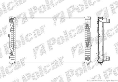 Радіатор охолодження, A6 01-04 Polcar 1324085