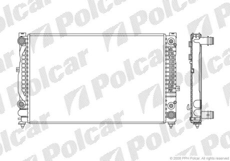 Радіатор охолодження, A6 01-04 Polcar 1324086