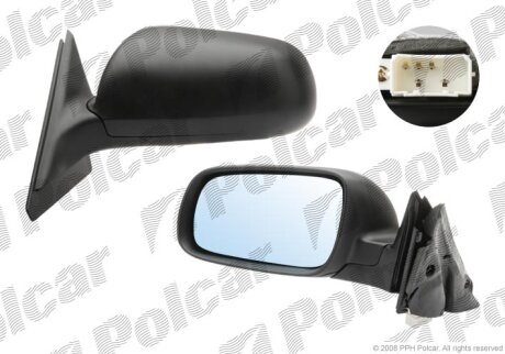 Дзеркало зовнішнє правий, AUDI A6 94-97 Polcar 1326524M