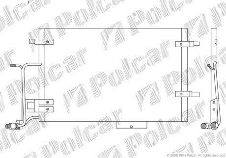 Радіатор кондиціонера, AUDI A6 97- (2.5TDI) Polcar 1326K8C4S