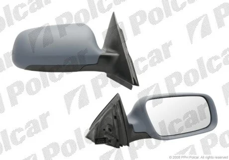 Дзеркало зовнішнє правий, AUDI A6, 98-04 Polcar 1327524M