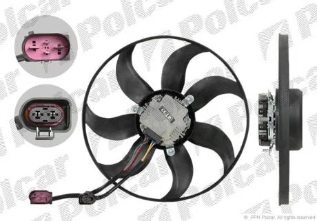 Вентилятор радиатора VW Caddy 3/Golf 5/B-6/Touran 1.9/2.0E/FSi/TDi @360 220B Polcar 133123U4