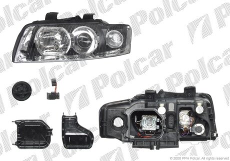 Фара основна, AUDI A4, 01- Polcar 1334105E