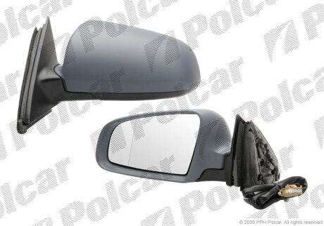 Дзеркало зовнішнє лівий, AUDI A4 11.00- Polcar 1334515M