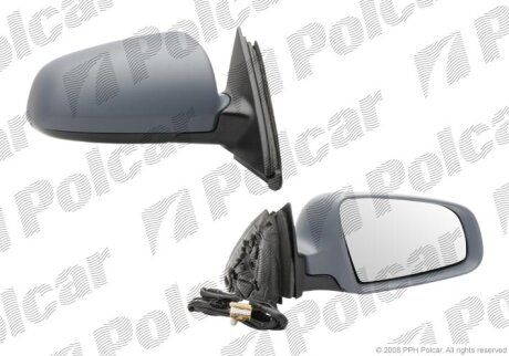 Дзеркало зовнішнє правий, AUDI A4 11.00- Polcar 1334524M