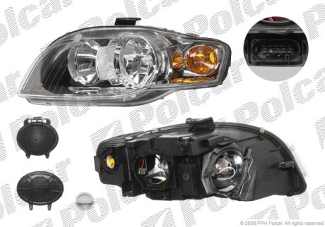 Фара основна, A4, SDN/AVANT 04-08 Polcar 133509E