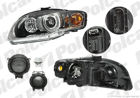 Фара основна, A4, SDN/AVANT 04-08 Polcar 1335101E